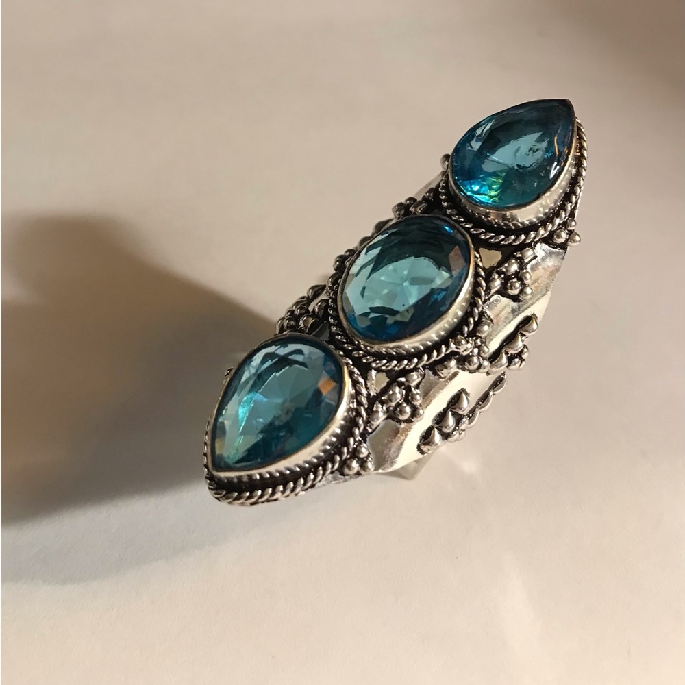 Blue Topaz 925 Stamped Sterling Silver Ring